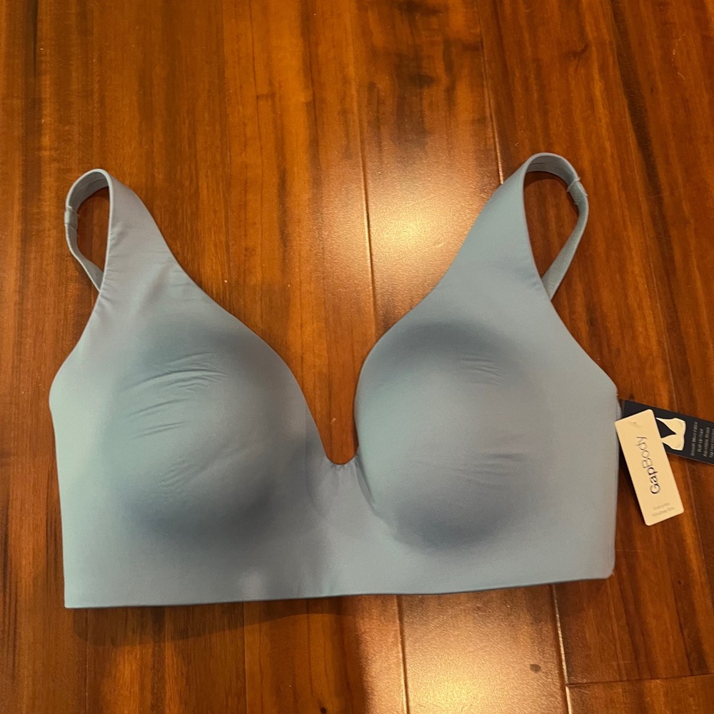 Gap Body Wirefree Bra Everyday Light Blue Smooth Micro Fabric Wireless New 34D